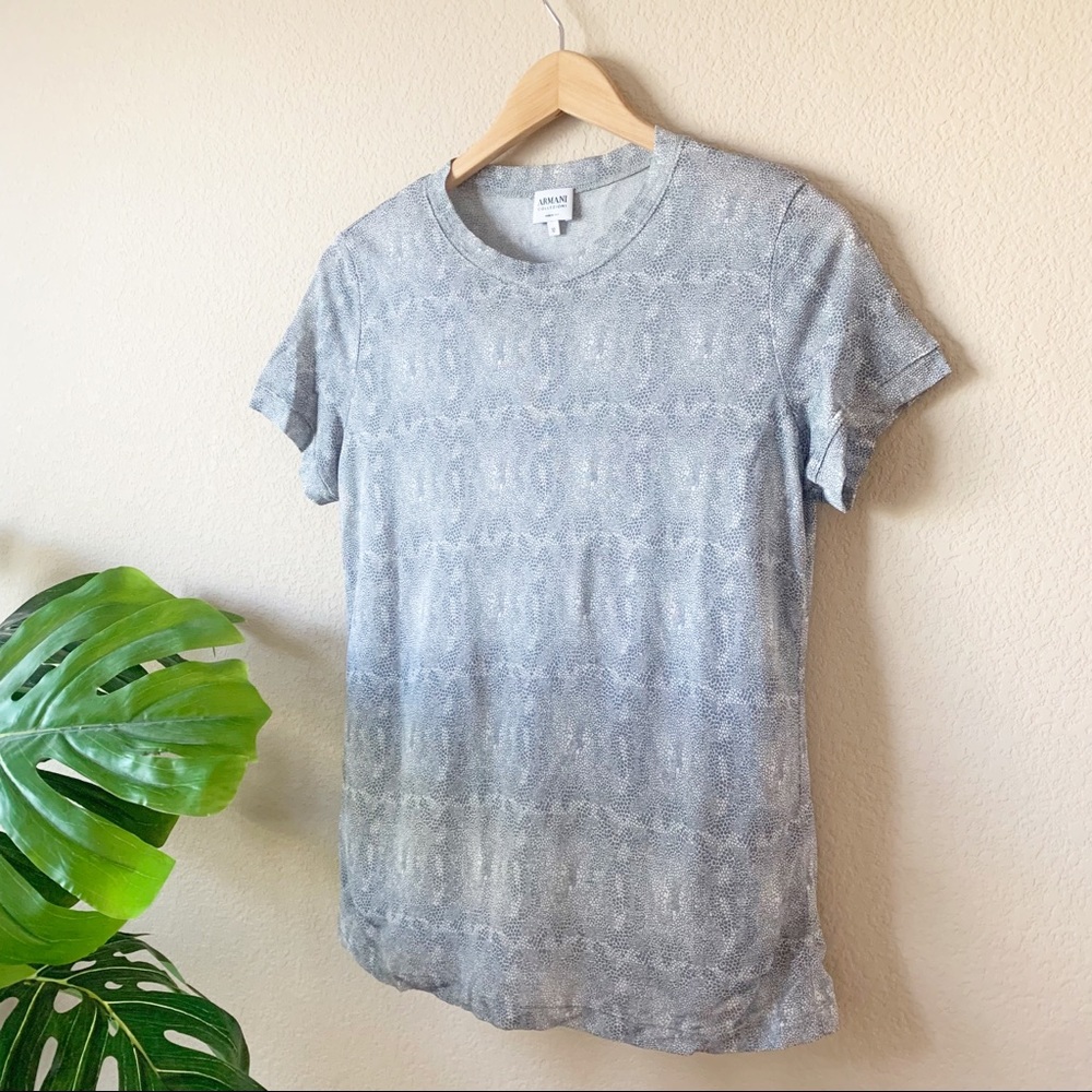 Armani Collezioni Python Print Shimmery Tee - image 2